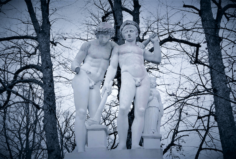Statues in wintertime